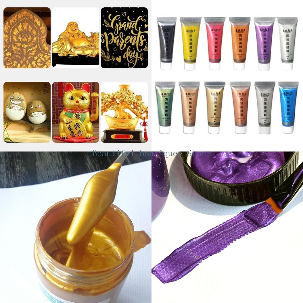 Metallic Paint Set - U4LF Shiny Metallic Effect Acrylic Paint