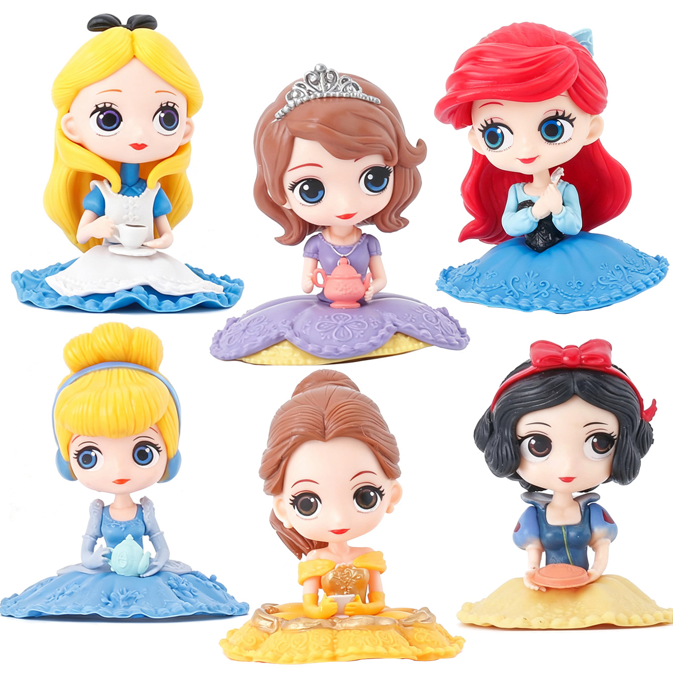 Model Kit Girls - Cartoon Sitting Girl Statue Set Tea