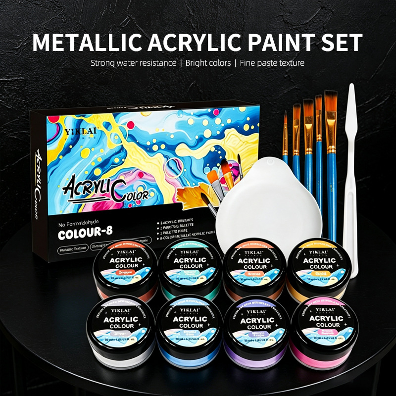 30ml 8 Color Metallic Gradient - огляд і ціна Metallic Paint Set
