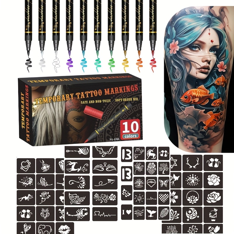 Temporary Tattoo Marker Set 10 - огляд і ціна Metallic Paint Set